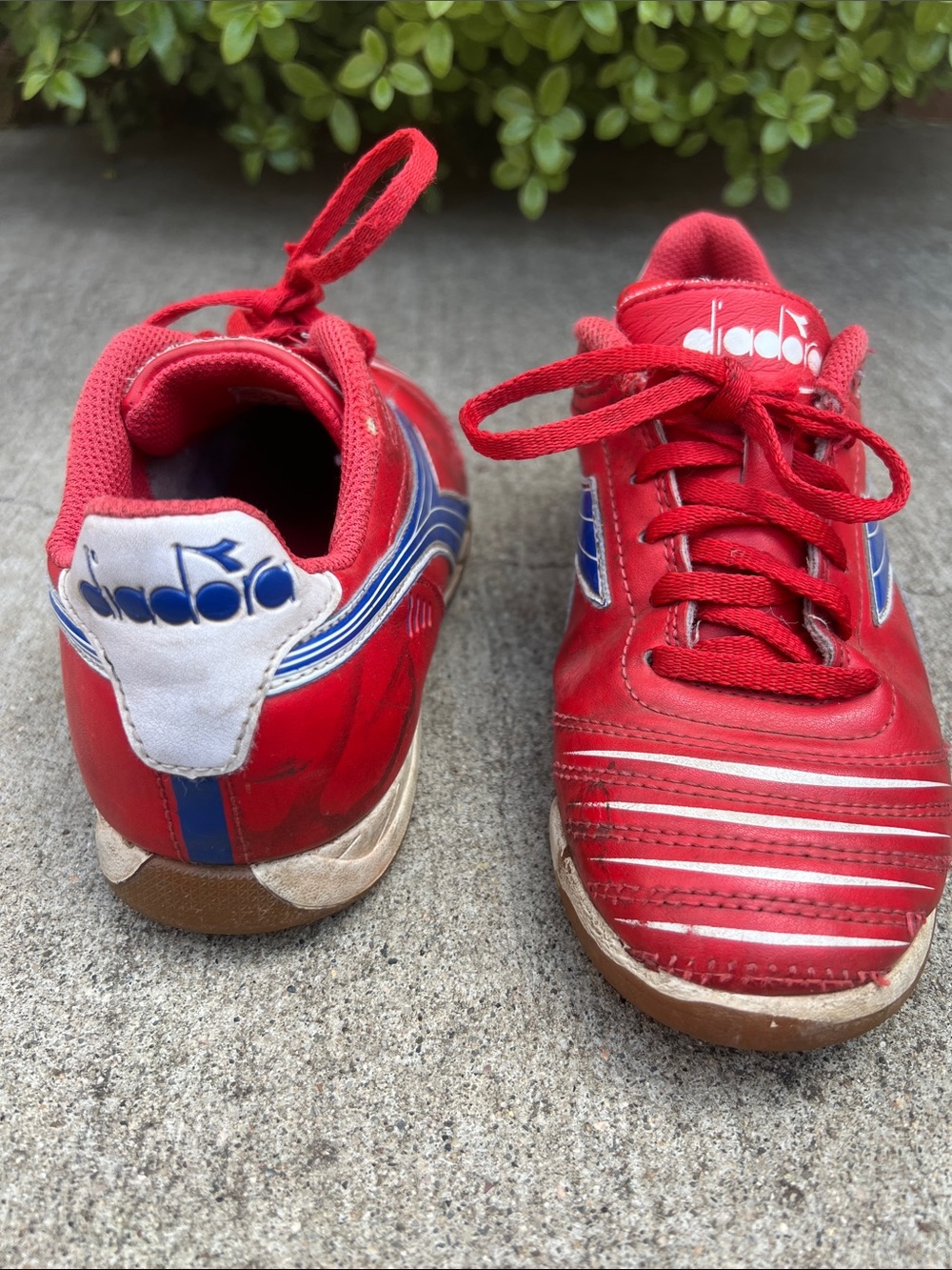 Diadora Kids Red and Blue Sneakers
